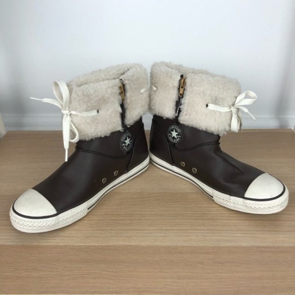 converse fur lined shoes